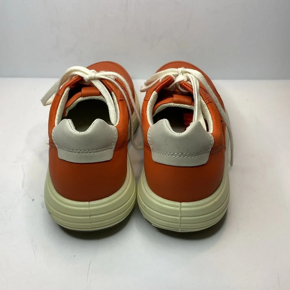 NWOT Ecco Orange Leather Soft 7 Lace Up Sneaker - Picture 4 of 13